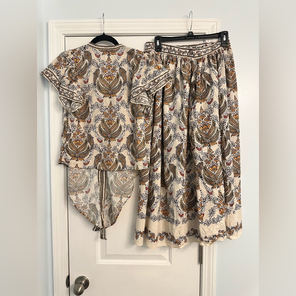 Max Studio Cream and Brown Patterned Matching Set - image 3